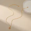 Catene squisite donne collana da 18k oro in oro impermeabile ciondolo girasole con micro -inlay zircone semplice accessori per gioielli