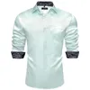 Chemises décontractées pour hommes Shirt de smoking en satin doux élégant couleurs contrastées robes sociale à manches longues pour hommes vêtements de luxe de luxe