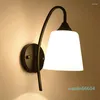 Wall Lamp Nordic LED Iron Art Warm Corridor Study Bedroom Fashion Glass Living Room
