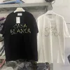 남자 티셔츠 좋은 품질 2023SS Casablanca Floral Letter 패션 T 셔츠 남성 카사 블랑 카로버 크기 여성 티셔츠 티