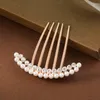 Hair Clips Korean Trendy Style Sparkling Crystal Imitation Pearls Bridal Combs Tiara Women Wedding Accesories