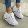 Kleiderschuhe Frauen Freizeitschuhe Neue Sneakers Schnürung Plattformschuhe Damen bequeme Sportschuhe Mode -Schuhe Wanderschuhe Frau T230818