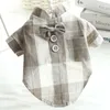 Dog Apparel Brand Cat Plaid Chinese Bow Tie Stand Collar Shirt Dress Pet Puppy Spring And Summer Clothing Size 5