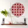 Wall Clocks Red Heart Plaid Love Round Clock Modern Design Home Living Room Decoration Children's Kitchen Table