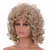 Synthetic Wigs Women Curly Blonde Synthetic Wig with Bangs Glueless Short Afro Kinky Curly Wig Female Heat Resistant African Fluffy Wave Hair HKD230818