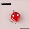 Charms 3D Dice Pendants 10Pcs/Lot For Making Jewelry Findings Crafting Cute Earrings Necklaces Mti Color Handmade Accessories 14 X Dro Dhveq