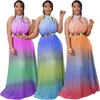 Lässige Kleider Krawatte Dye Print Langkleid Frauen Party Nacht Hoch Taille ohne Gürtel Geburtstag Y2K Dashiki Afrikanische Sommer Vestidos