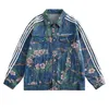 Vestes pour hommes motif imprimé de fleurs Denim surdimensionné Hip Hop Streetwear manteaux d'extérieur pour homme printemps automne 230817