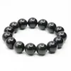 Strand 8 10 12 14 16 mm natürliche runde schwarze Obsidian Achate Armband Onyx Jaspers Stein Männer Frauen DIY Handgefertigte Schmuckentwicklung Design