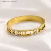 Bangle Wholesale Classic Bracelets Women Bangle Banguer Bracelet Crystal 18K Gold Gold Plated Stafless Steel Lovers Gift Jewelry ZG1463 Z230818