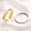 Bangle Wholesale Classic Bracelets Women Bangle Banguer Bracelet Crystal 18K Gold Gold Plated Stafless Steel Lovers Gift Jewelry ZG1463 Z230818