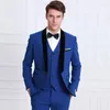 Men's Suits Navy Blue Men For Wedding Shawl Lapel Custom Made Groom Tuxedo Latest Coat Pants Designs 3 Pieces Man Blazer Costume Homme