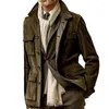 Płaszcze męskie płaszcze w stylu kurtki w stylu Stylowa multi-kieszenia na zimową jesień funkcjonalną modną odzież wierzchnią