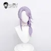 Wigs synthétiques Hythlodaeus Cosplay Wig Game Final Fantasy XIV FF14 COSPlay Fiber Wighsiu Light Purple Traided Hair HKD230818