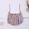 Kläderuppsättningar Exklusiv ren bomulls syskonpojkar Romper Plaid Gingham Woven Brodery Dress Shorts Set Boutique Rugby Kids 230818