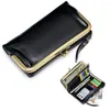 Wallets High Quality Genuine Leather Clutch Purse Women Zipper Wallet Bi-Fold Card Holder Female Long For