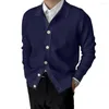 Men's Sweaters Lapel Long Sleeve Coat Stylish Knitted Cardigan Simple Casual For Spring Autumn Outwear Women