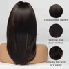 Perruques synthétiques Easihair Bruns foncées de brun foncé avec une frange en couches de perruques synthétiques pour les femmes Longueur moyenne Cosplay Wigs Wig Daily Wig HKD230818