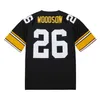 Stitched Football Jersey 26 Woodson 1993 1998 White Mesh Retro Rugby Jerseys Men Women and Youth S-6XL