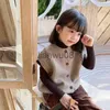 Pullover 2023 Autumn Winter Fashion Harajuku Girls Knitting Tank Top All Match Casual Kawaii Kids Sweater Cute Button Children's Cloth X0818