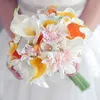 Dekorativa blommor kransar 3/5st Calle Lily Artificial For Decoration Wedding Supplies Bridal Bouquet Table Centerpieces Home Decor Pu Fake Flower HKD230818