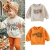 T-shirts FOCUSNORM 0 4Y Toddler Enfants Filles Garçons Halloween T-shirts À Manches Longues Lettres Imprimer Pull Sweat Vêtements 230818