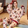 Женская одежда для сна осенняя зимняя элегантная гостиная женщины пижама установите коралловый бархат Толстый теплый костюм с двумя частями.