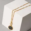 Pendant Necklaces Coin Glaze Process Chain Necklace Real Gold Plated Link Torque Jewelry
