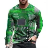 Magliette da uomo maglietta elettronica camicia pattern 6xl a circuito di grandi dimensioni oversize 3d stampato a maglietta a manica lunghe harajuku all-match