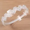 6pc/lotto nuovo in pizzo bianco ricamato a fiore di bambina bambina rino -corona di corona di capelli elastici per bambini, copricapo per bambini