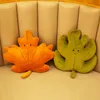 Plush Pillows Cushions Plant Leaf Leaves Plush Pillow Smiling Face Figured Natural Maple Apricot Green Red Orange Leaves Sofa Chair Decor Cushion Gift 230817