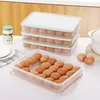 Opslagflessen 24 rooster eierdoos koelkast houder stapelbare vriezer organisatoren container conserveringsboxen keuken accessoires