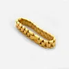 Link Armbänder Koreanische Trendy Gold Überzogene Edelstahl Armband Für Frauen Mädchen 10MM Breite Luxus Armband Schmuck Großhandel
