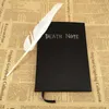 Kuitboeken A5 Anime Death Note Notebook Set Leather Journal en Necklace Feather Pen Animation Art Writing Journal Death Note Notepad 230817