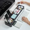 Bleistiftkoffer Schreibtisch Organizer Tabelle Desktop Speicher Multifunktion Telefonhalter Tastatur Schubladen Büro Home Stationery Accessoires 230818