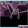 Hoop Huggie Jewelrywong Rain Luxury 100% 925 STERLING SIER создал серьги Moissanite Gemstone.