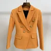 Costumes pour femmes Blazers High Street EST Baroque Designer Blazer Slim Fit Alm Boutons Lion Double Breasted Veste Orange 230817