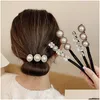 Hårtillbehör Fashion Head Band Ball French Twist Magic Diy Tool Bun Maker Sweet Dish Made Pearl Headwear Drop Delivery Products Dhjqf