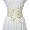 Belts Wide Girdle Belt For Women See-through Embroidery Lace Adjustable Corset Sweet Elastic Lace-up Back Buttons