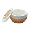 Dinnerware Define cesto de armazenamento cesto decorativo de pão vime de pão tecido artesanal delicado vime