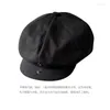 Berets Summer Sboy Cap Women Men French Diarter Hat Ladies Black Color Breatable Bert Mashing Sun Sun