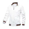 Giacche da uomo Spring Autumn Men Solid Color Windbreaker Stand Collar Giacca casual Pocket Pocket Picket Sports Coat