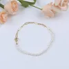 Link Bracelets 3-4mm Natural White Color Real Freshwater Potato Pearl Bracelet