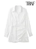 Robes décontractées de base Traf Women Fashion avec Satin Mini Robe Vintage V Col à manches longues Vestidos Female Mujer 230817