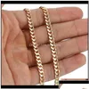 Chaînes Colliers Pendants Jewelrytrendsmax Mens Cuban Link Gold rempli Collier de chaîne pour hommes Bijoux en gros Hiphop 4,5 mm 50 cm DH4LJ