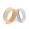 Explosive 18k Platinum Full Diamond Mosang Stone Pairing Diamond Ring Couple Ring Light Luxury Polyvalent