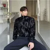 Men's Jackets 2023 Spring Korean style Personalized black sequins design jackets men casual loose short section sequin jacket MXL 230817