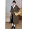 Trench-Coats féminins 2023 Earnom Automne Send Send Send Long Grey Suit Veste Tempérament de banlieue lâche Style Colle