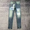 Fioletowa marka mody dżinsy chłodne luksusowe designerskie dżinsowe sproszone w trudnej sytuacji Black Blue Jean Slim Fit Rozmiar motocyklowy 30-38 JZDZ