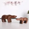 Decorative Figurines Wooden Crafts Animal Polar Bear Statue Sculpture For Home Room Desk Ornaments Gifts People